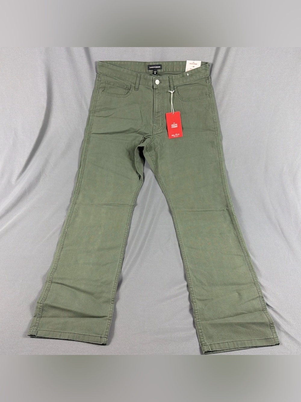 Lucky Brand Pants 410 Athletic Straight 34 x 32 Deep Depths Green NWT MSRP $99